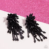 Paparazzi - Congratulatory Charm  Black Earrings #2414