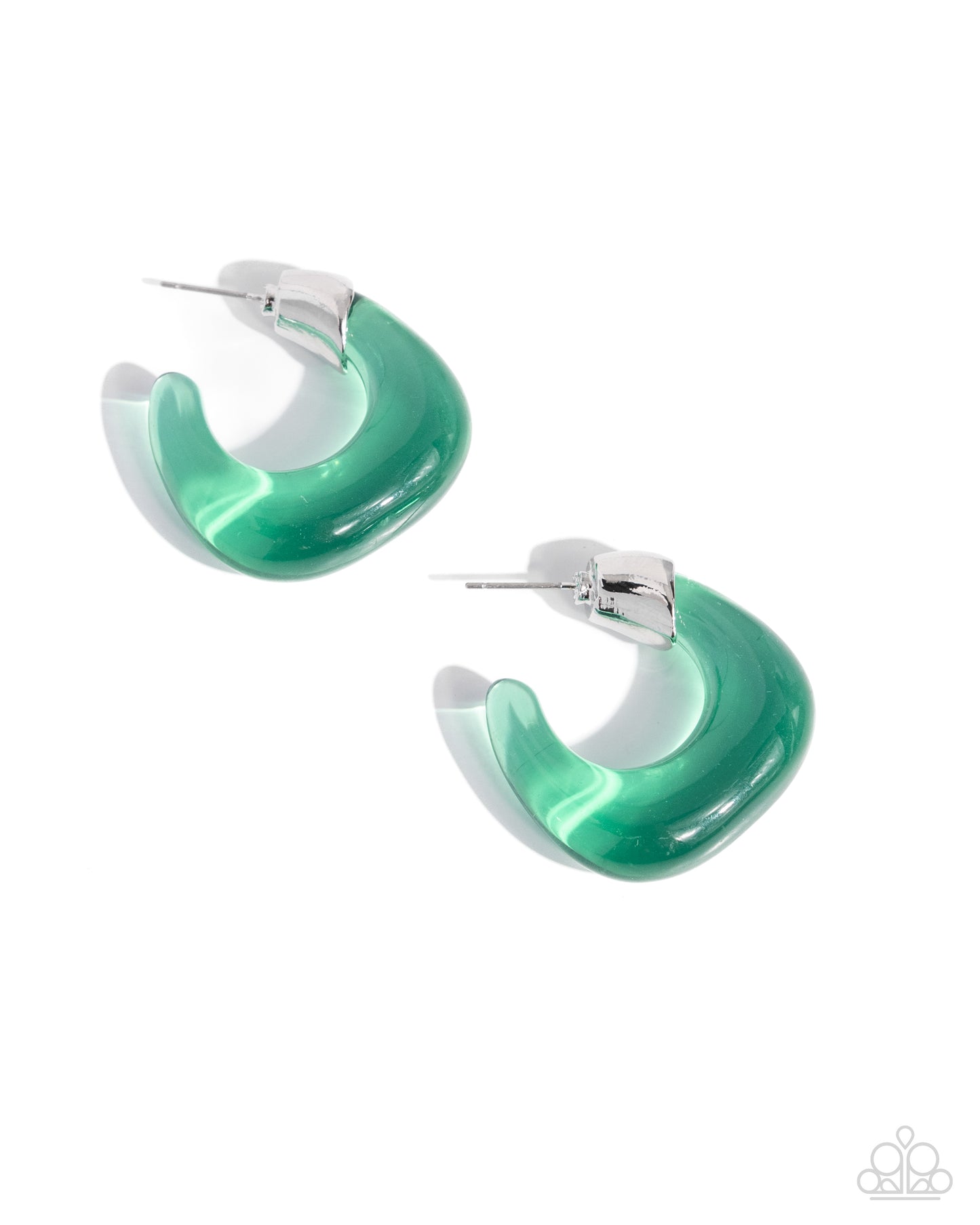 Paparazzi - Clear Charm - Green Earrings #2200