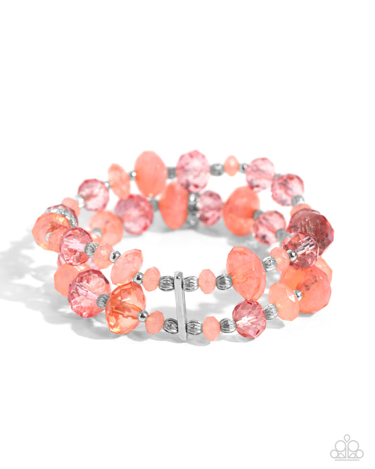 Paparazzi - Faceted Fairy Tale - Orange Bracelets  #B187