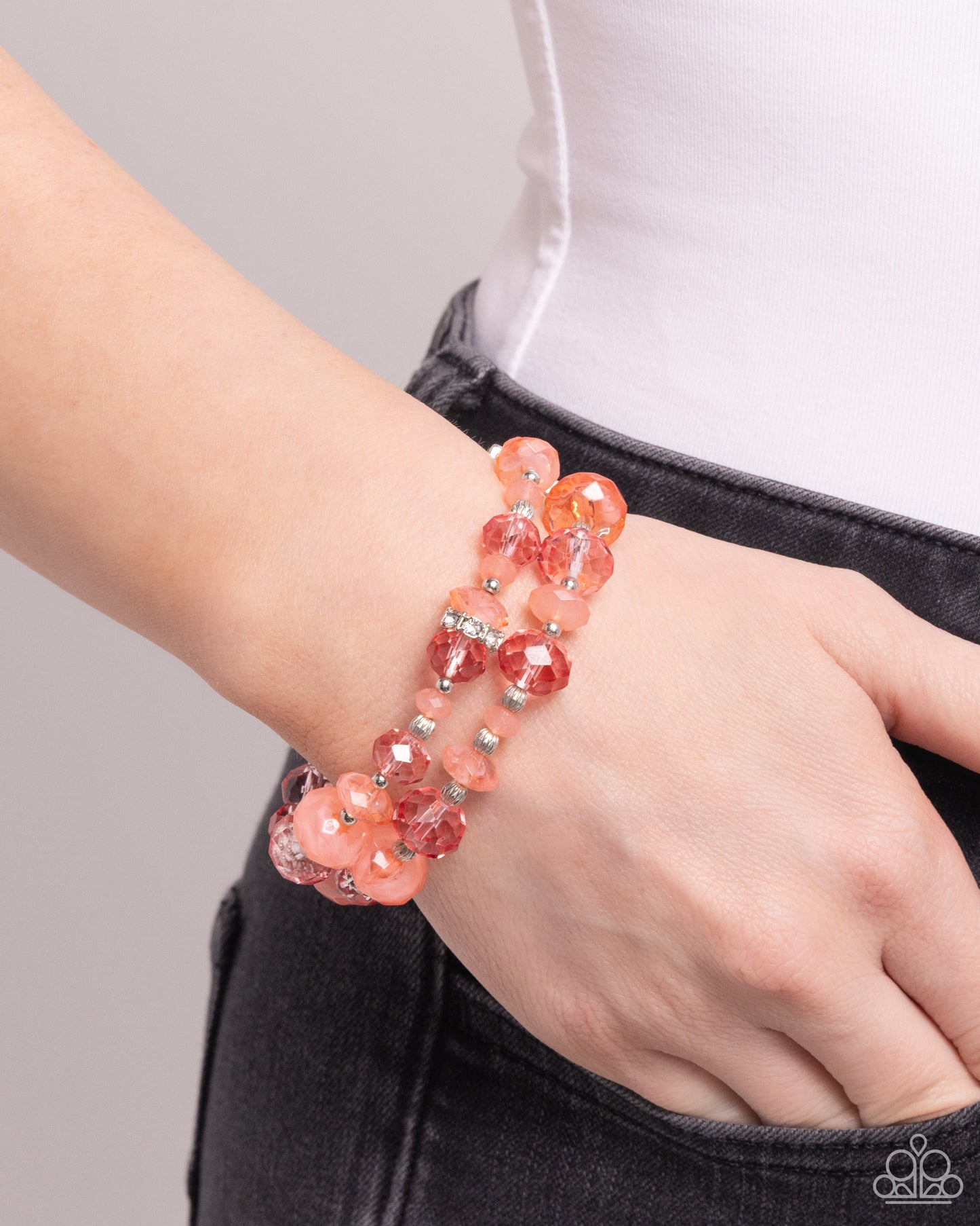 Paparazzi - Faceted Fairy Tale - Orange Bracelets  #B187