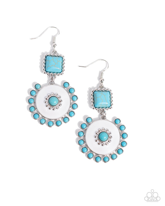 Paparazzi - Earthy Emblem - White Earrings  #0683