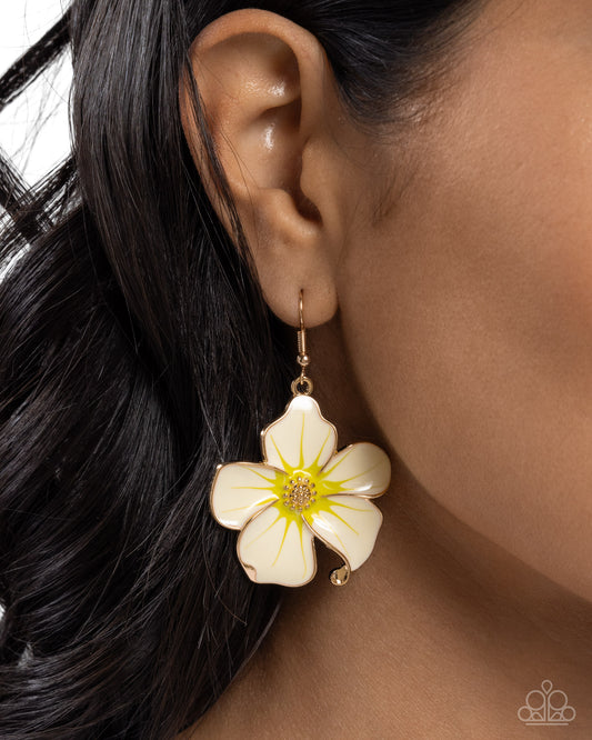 Paparazzi - Floral Flavor - Gold Earrings  #2472