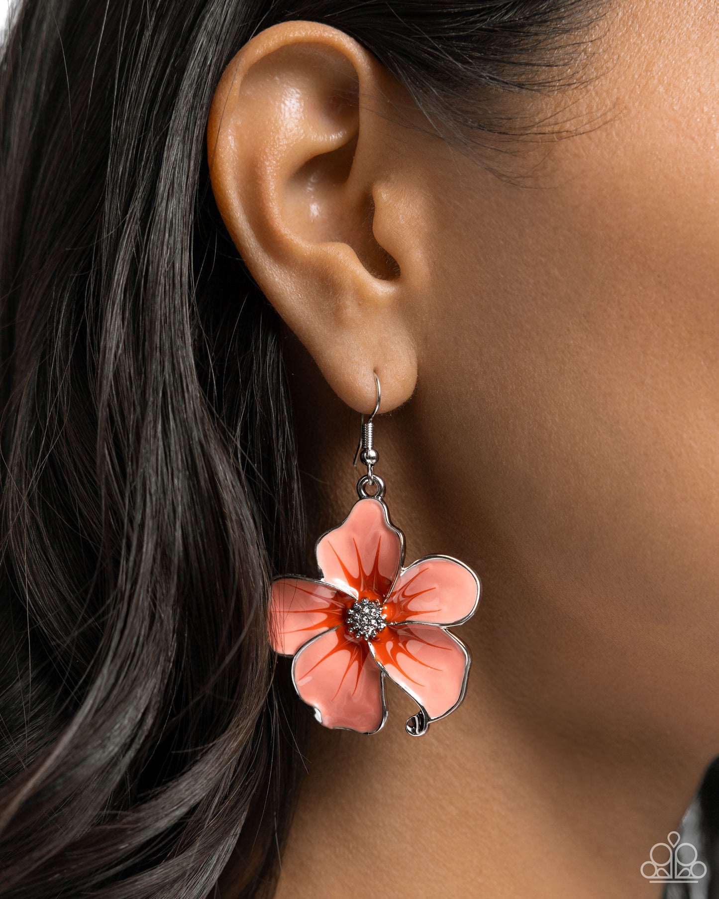Paparazzi - Floral Flavor - Orange Earrings  #0639