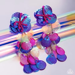 Paparazzi - Under the Waves - Purple Earrings #2428
