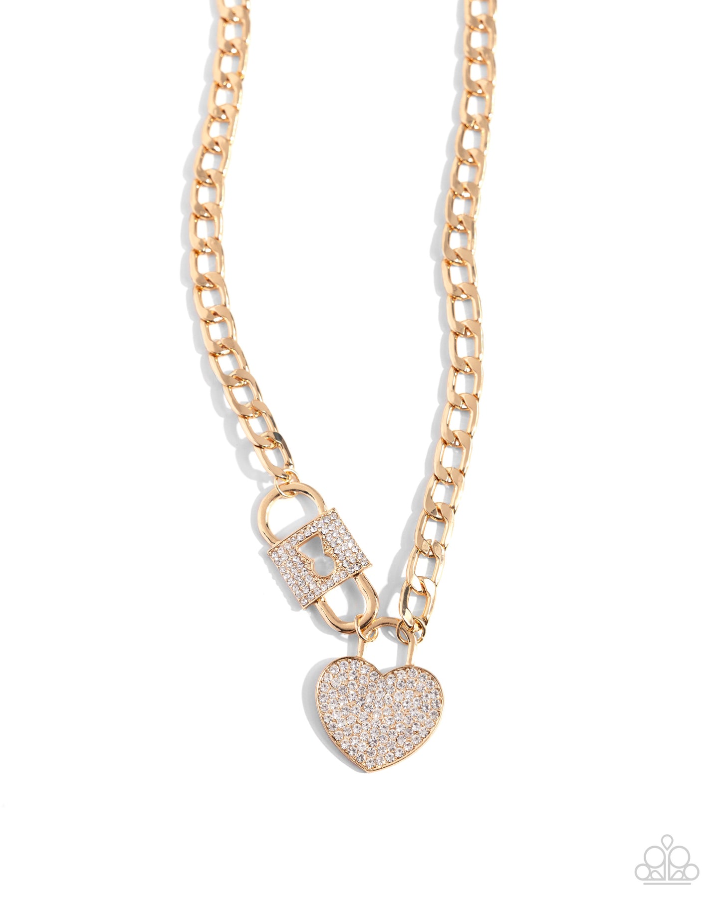 Paparazzi - Lock Up Your Love - Gold Necklaces  #2375