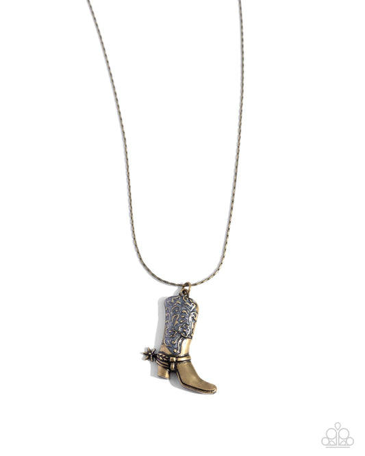 Paparazzi - Cowboy Confidence - Brass Necklaces  #2373