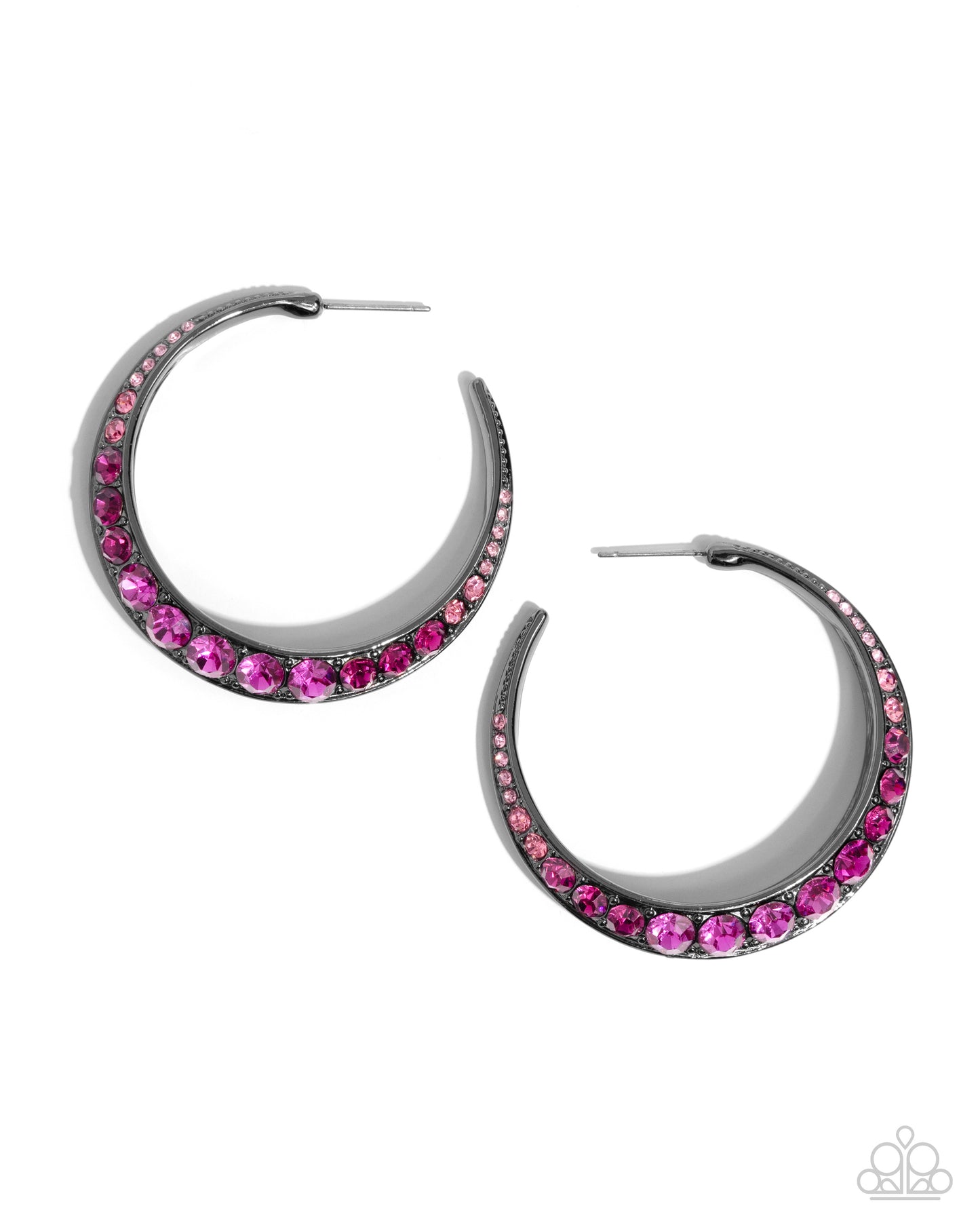 Paparazzi - Embedded Edge - Pink Earrings #2400