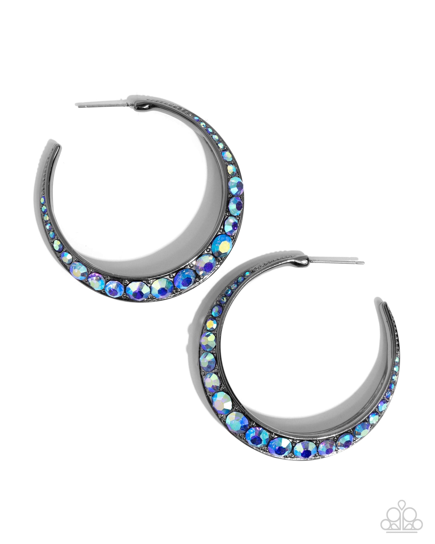 Paparazzi - Embedded Edge - Blue Earrings  #2284