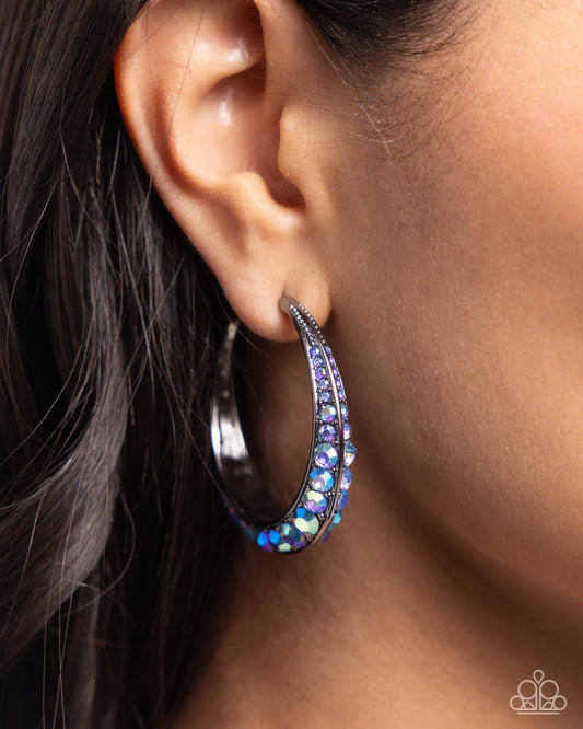 Paparazzi - Embedded Edge - Blue Earrings  #2284