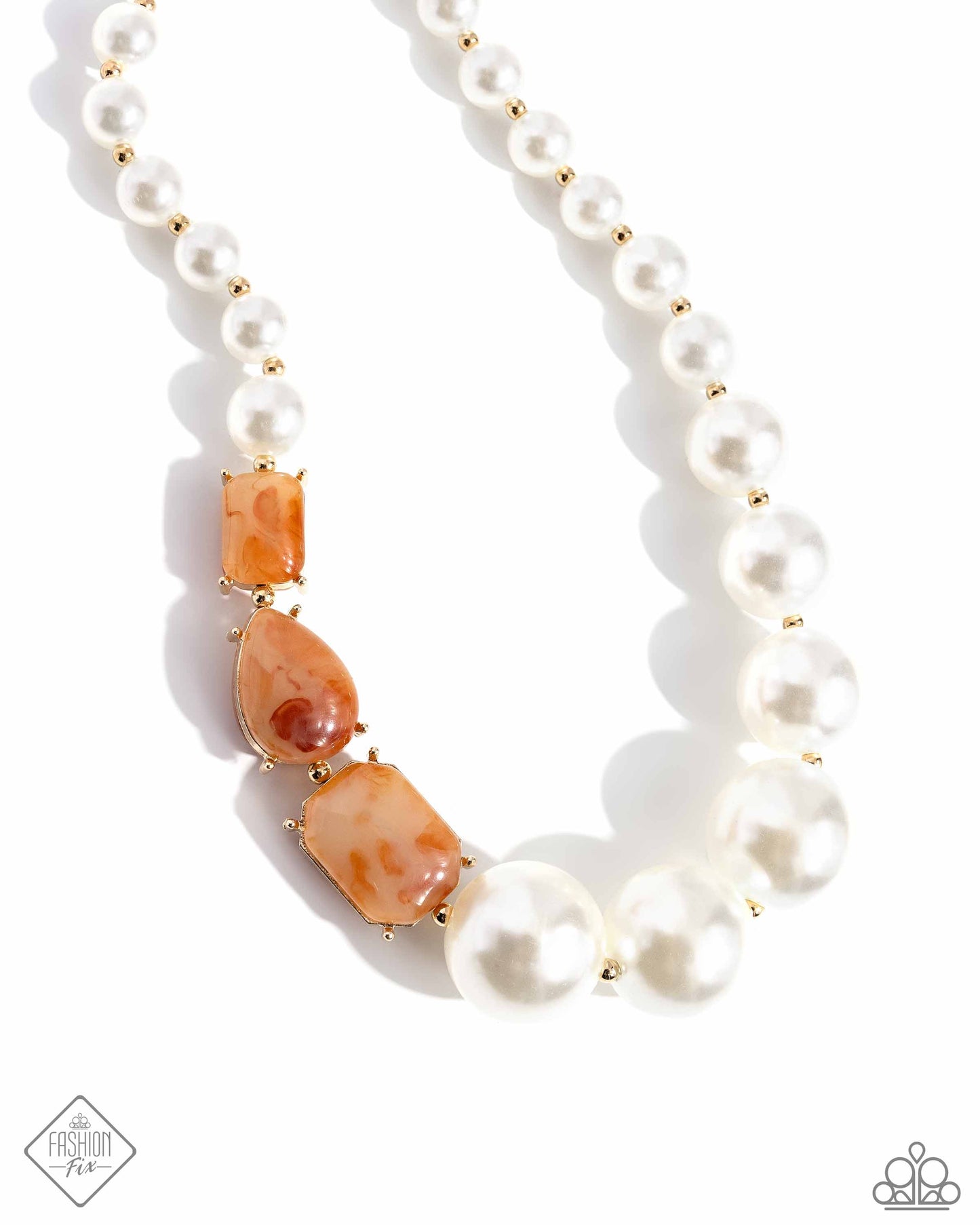 Paparazzi - Marbled Moment - Orange Necklaces  #2365