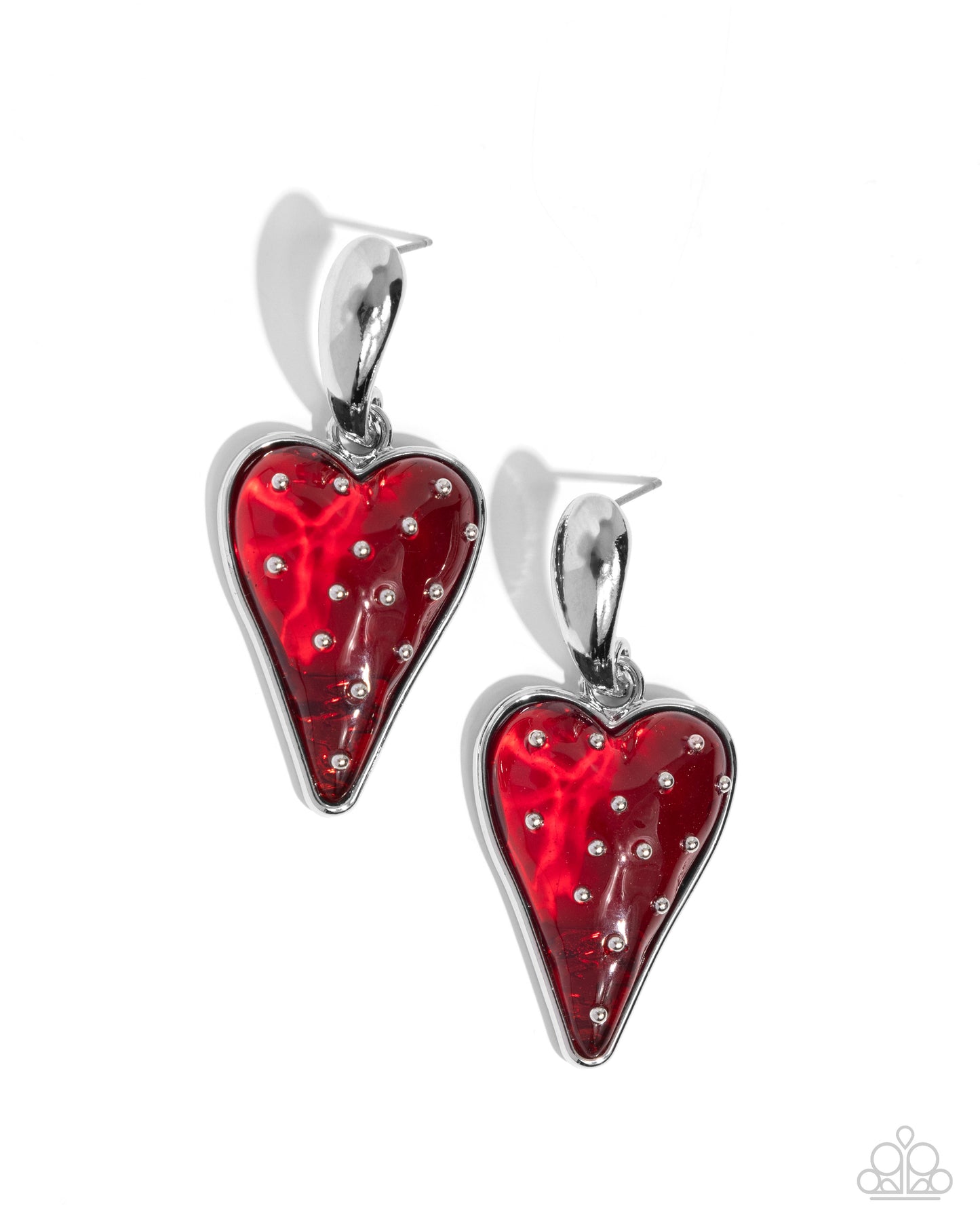 Paparazzi - Glossy Goodwill - Red Earrings  #0812