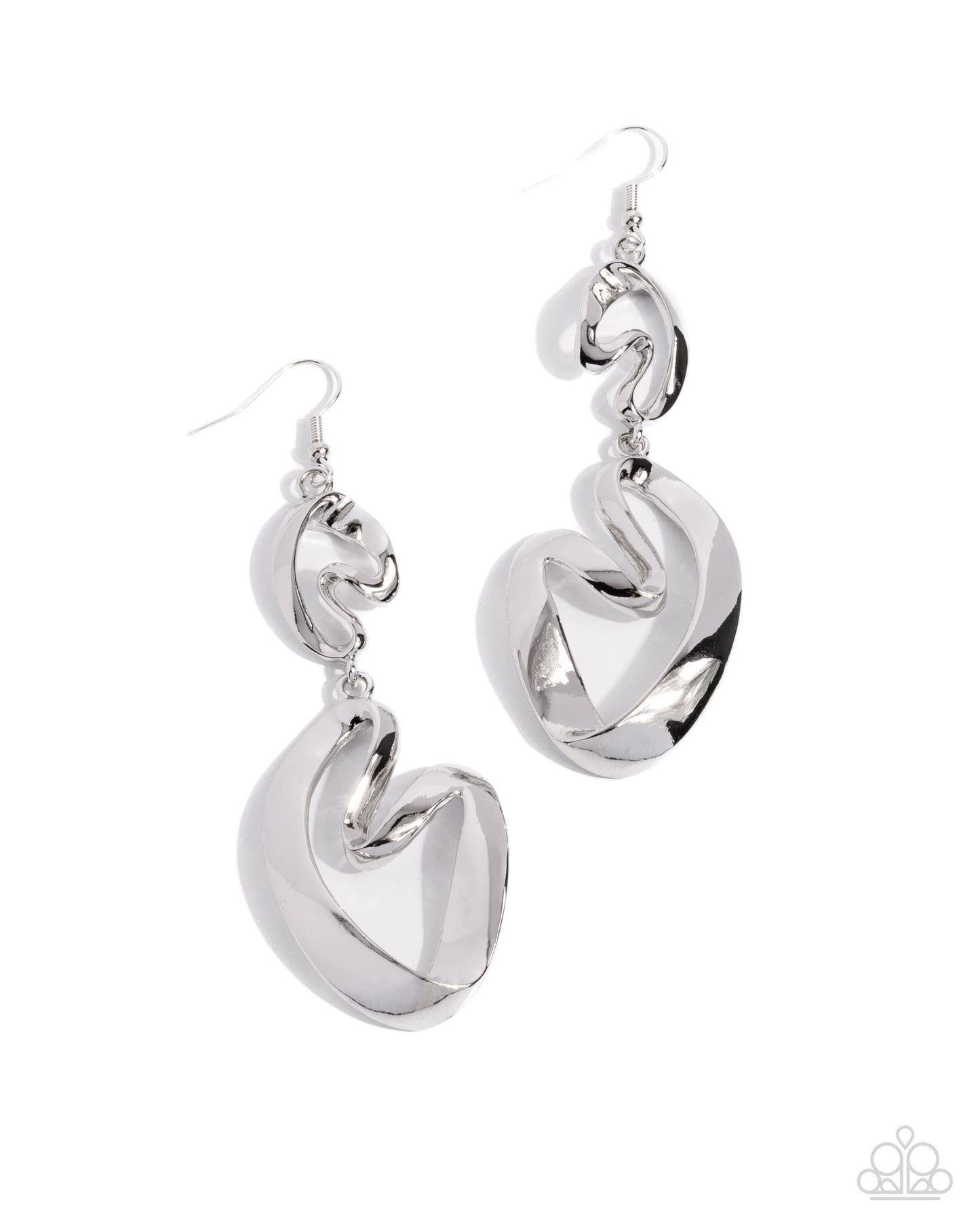 Paparazzi - Abstract Angles - Silver Earrings #0712
