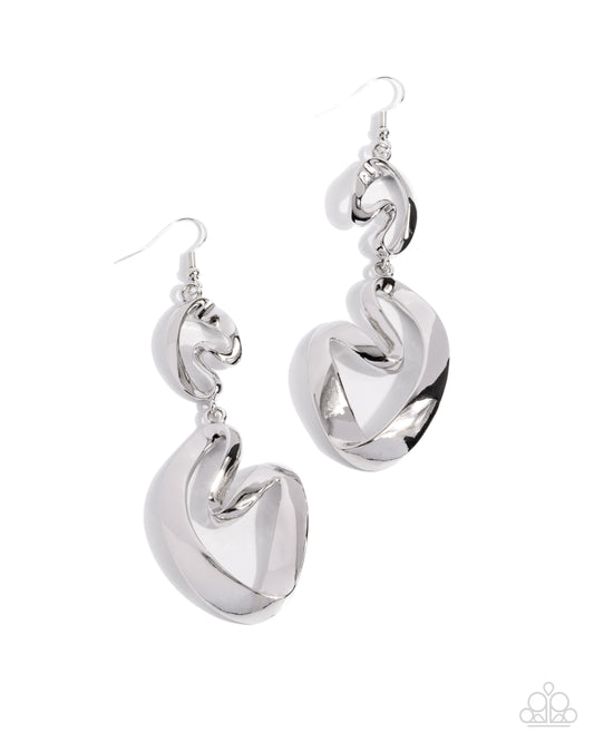 Paparazzi - Abstract Angles - Silver Earrings #0712