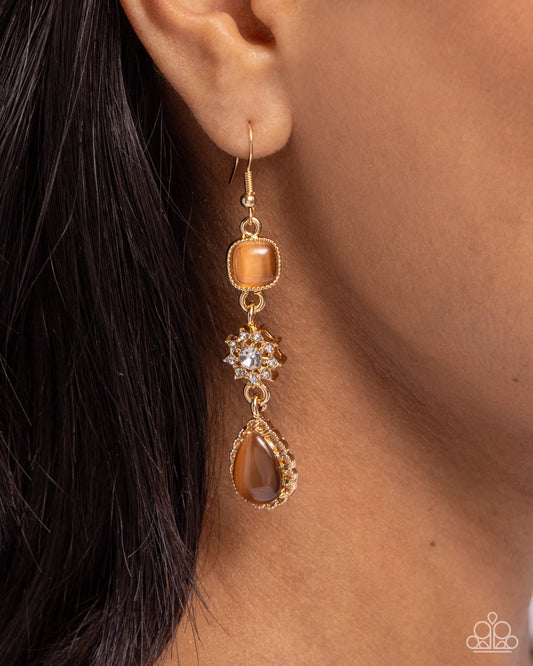 Paparazzi - Feeling Fantastic - Brown Earrings  #2462