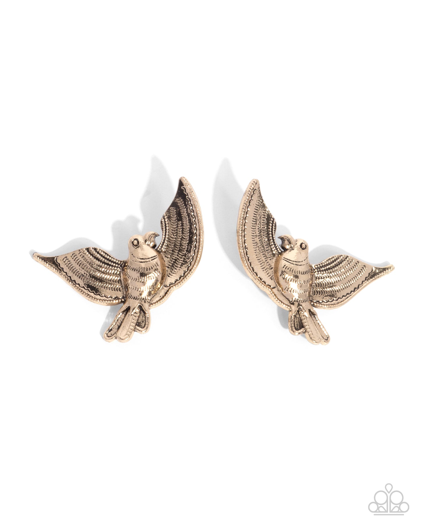 Paparazzi - Bird of PLAY - Gold Earrings #2411