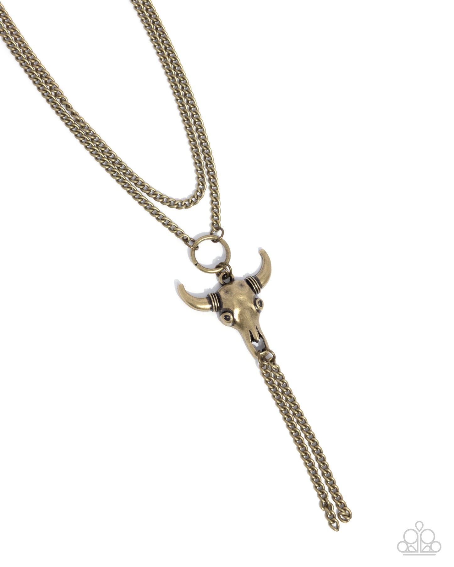 Paparazzi - Layered Longhorn - Brass Necklace  #0327