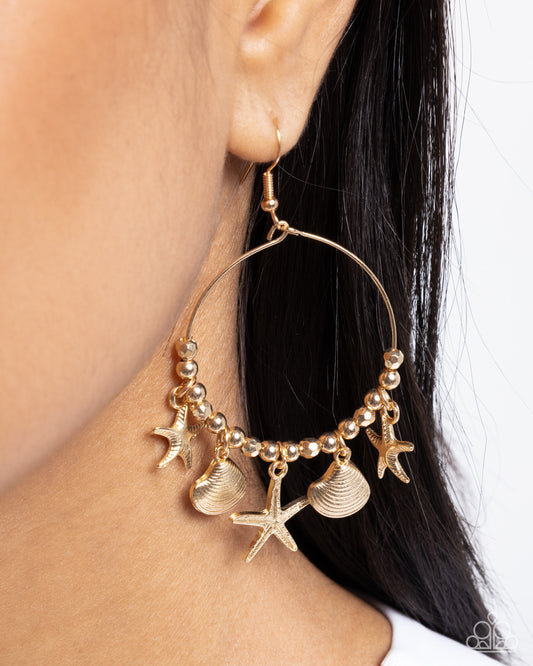 Paparazzi - Coastal Conversation - Gold Earrings  #2473