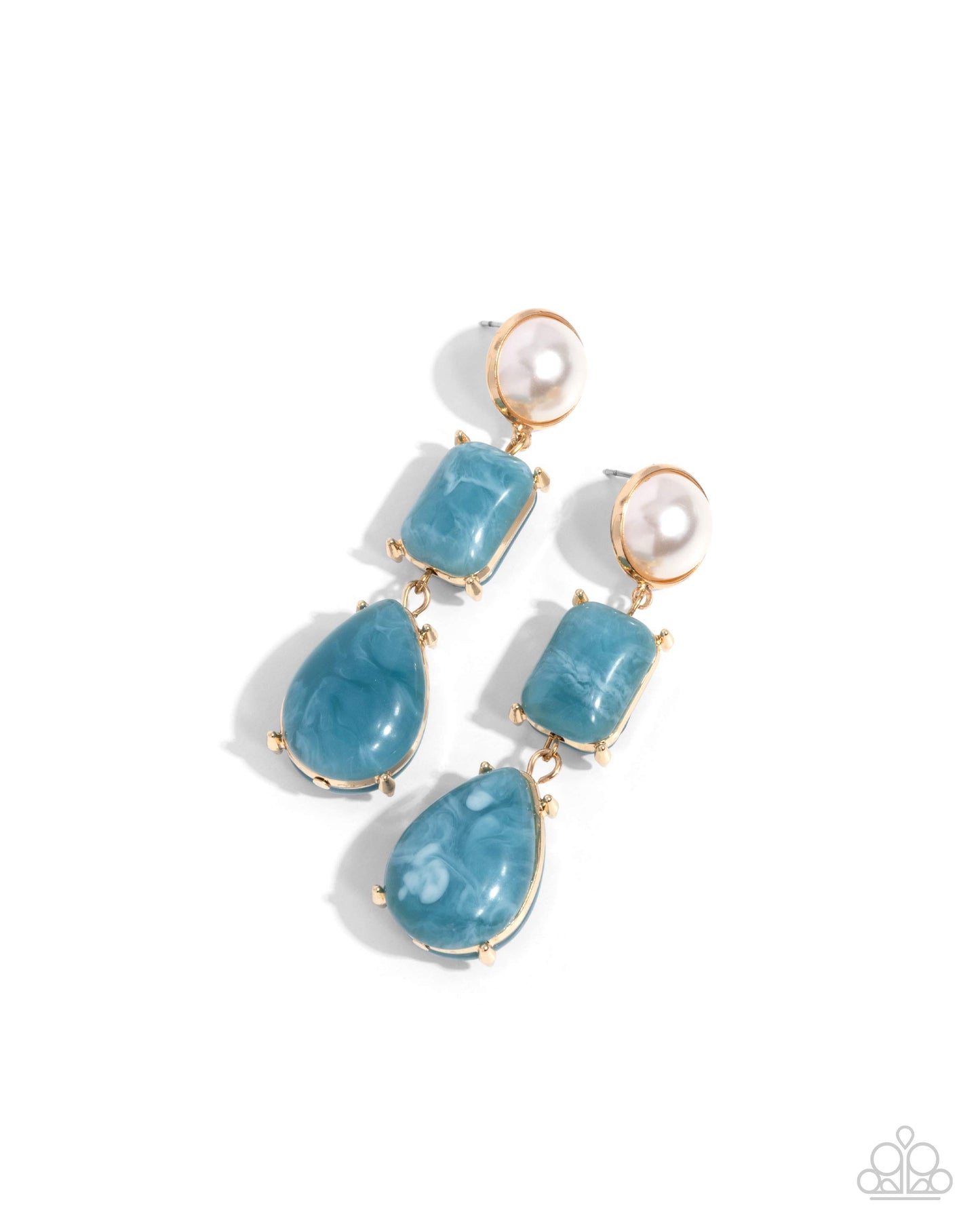 Paparazzi - Marbled Masterpiece - Blue Earrings  #2290