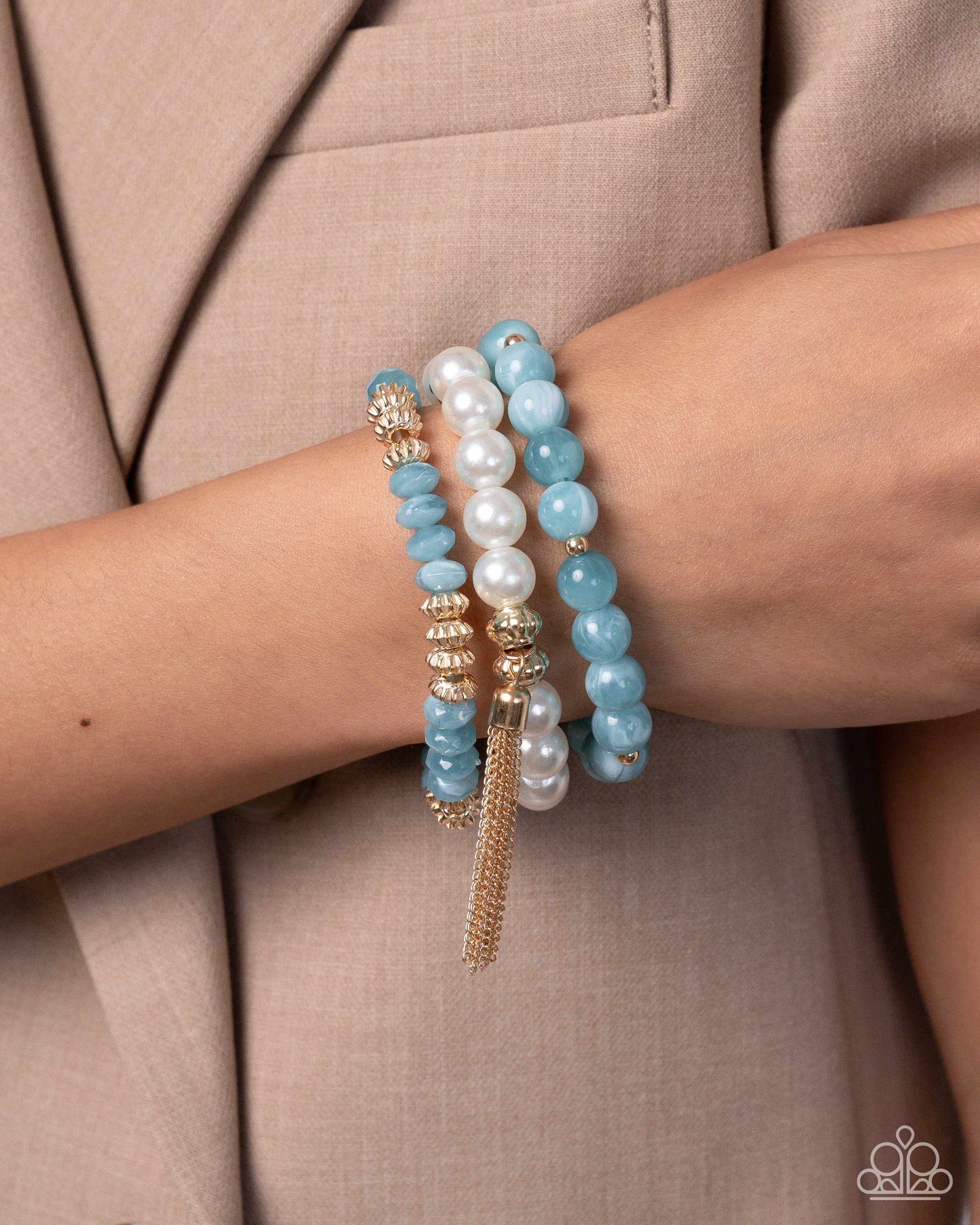 Paparazzi - Marbled Mirage - Blue Bracelets  #B183