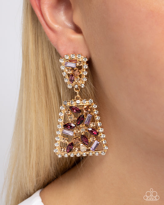 Paparazzi - Glistening Gala - Purple Earrings  #2422