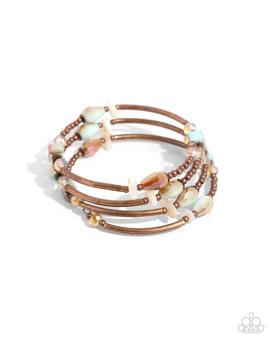 Paparazzi - Multiple Choice - Copper Bracelets  #B193