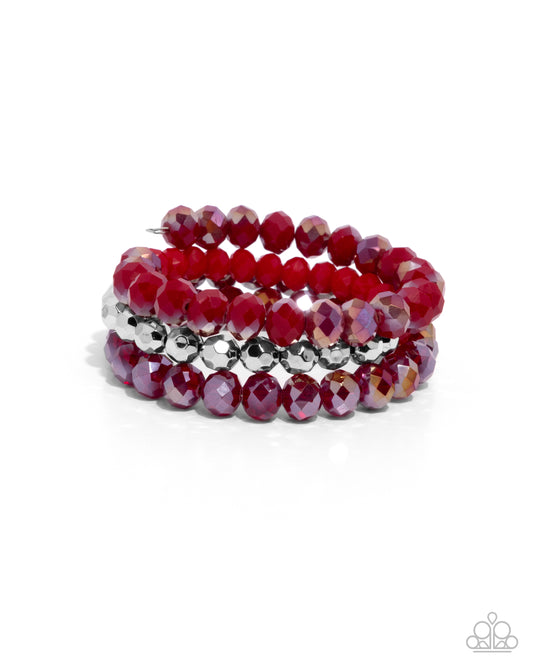 Paparazzi - Memorable Makeover - Red Bracelets #B191