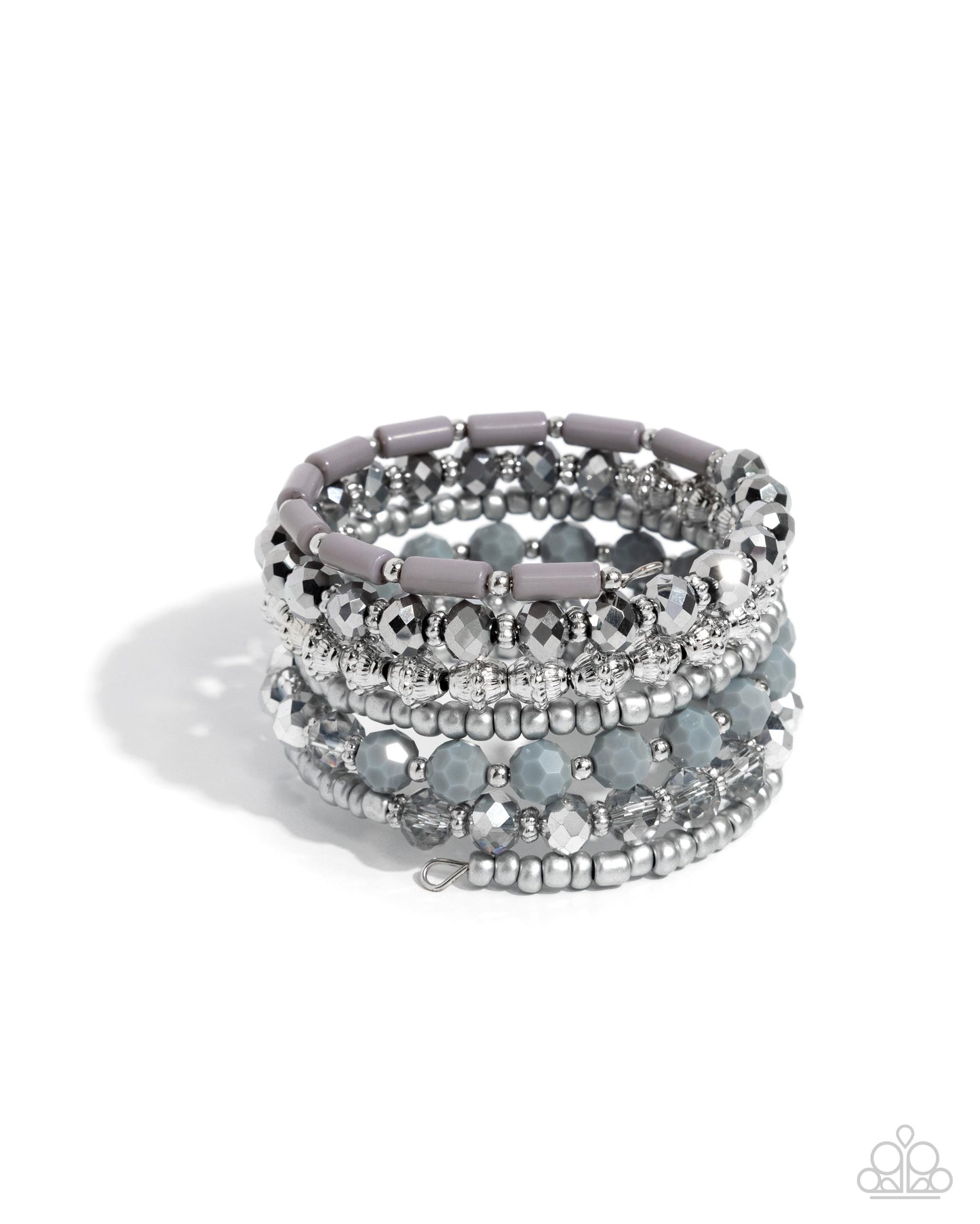 Paparazzi - Stacked Surprise - Silver Bracelets #B225