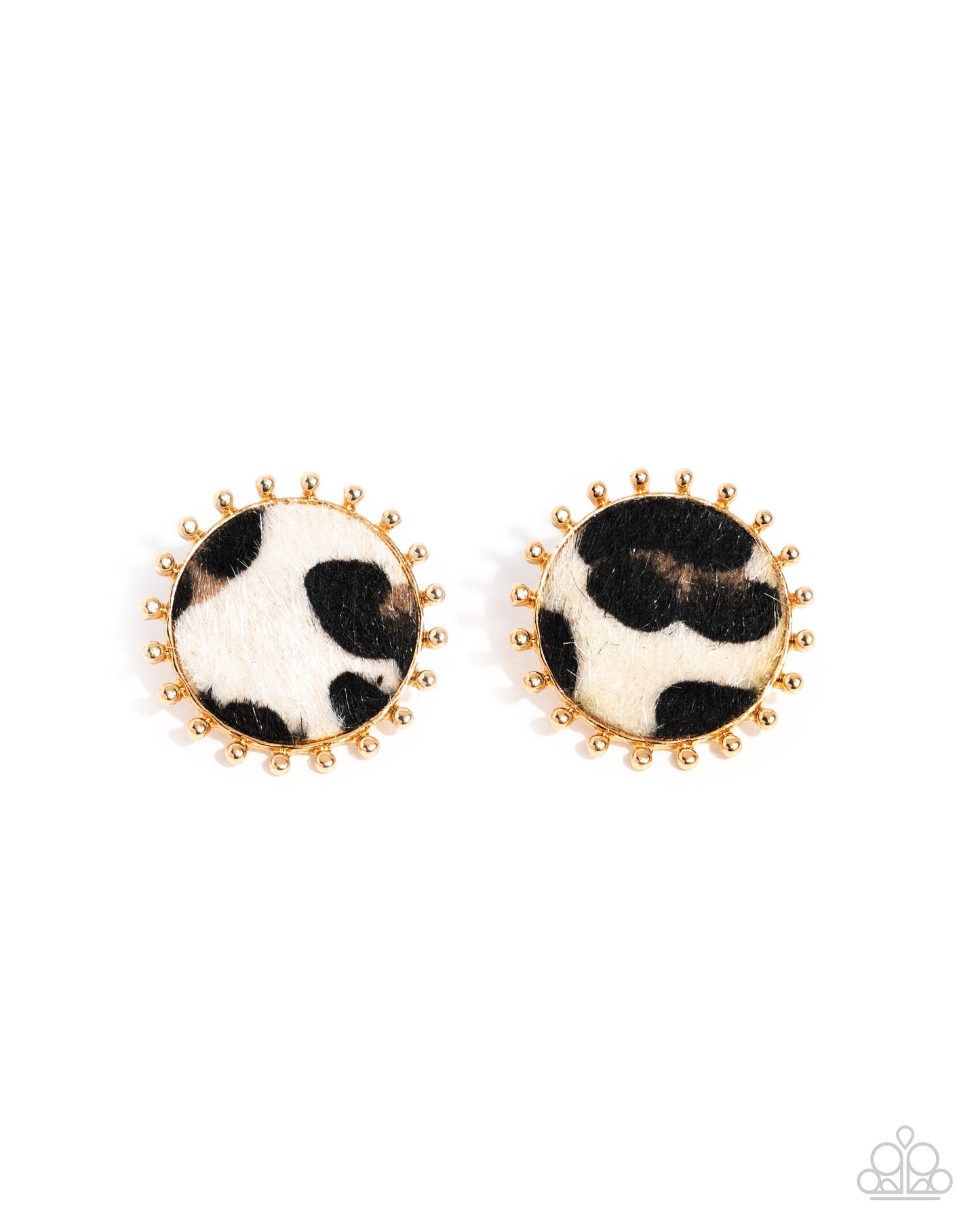 Paparazzi - Cowhide Couture - Brown Earrings  #2266