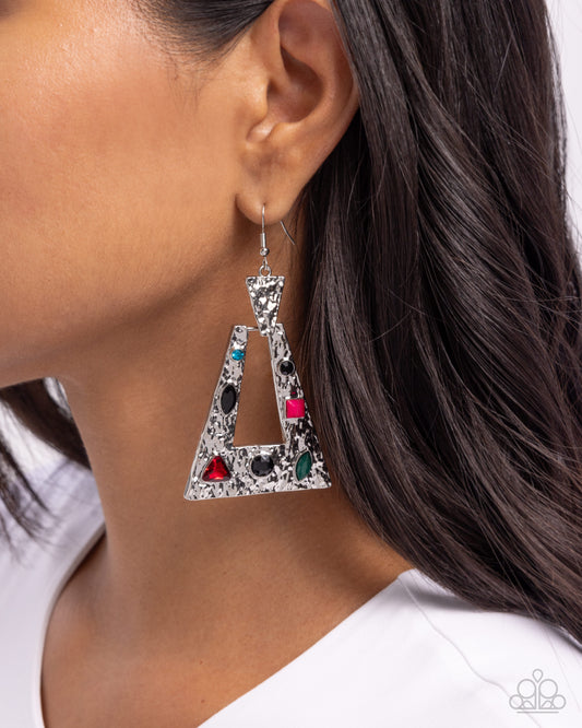 Paparazzi - Warped Wanderer - Black Earrings #0607