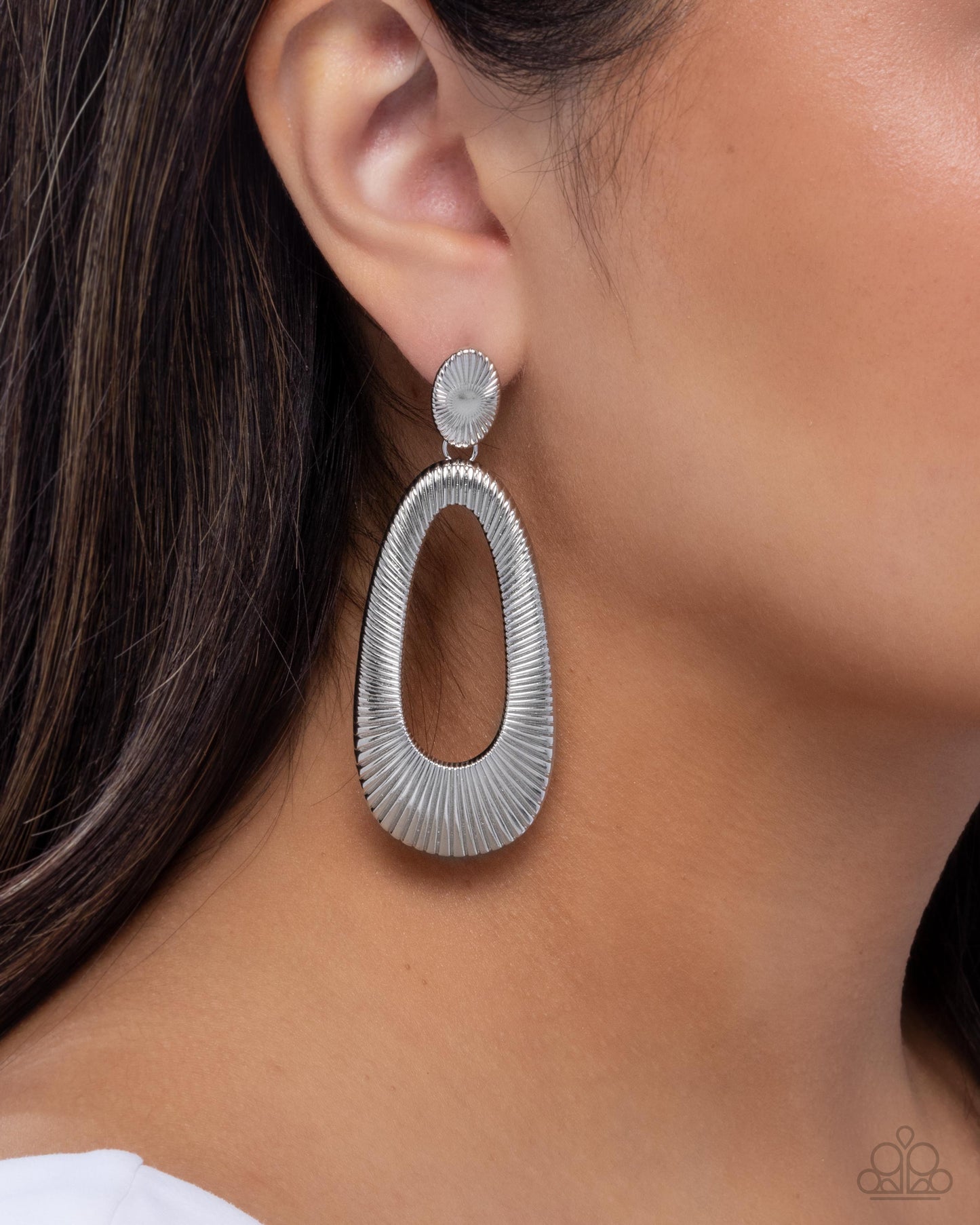 Paparazzi - Princess Potential - Silver Earrings  #2479