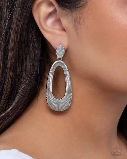 Paparazzi - Princess Potential - Silver Earrings  #2479