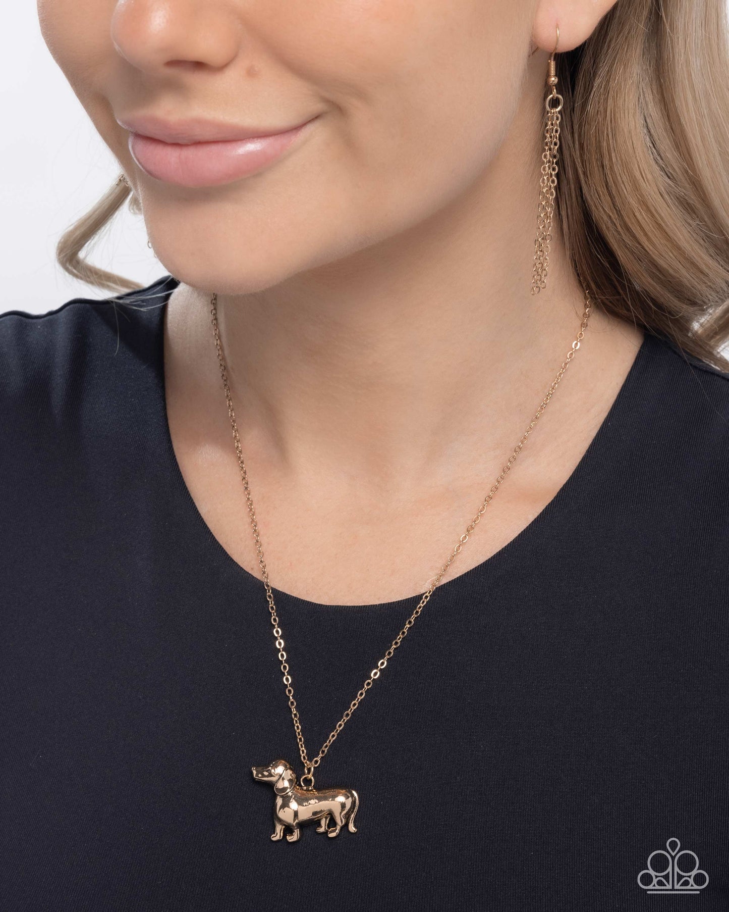 Paparazzi - Darling Dachshund - Gold Necklaces  #1389