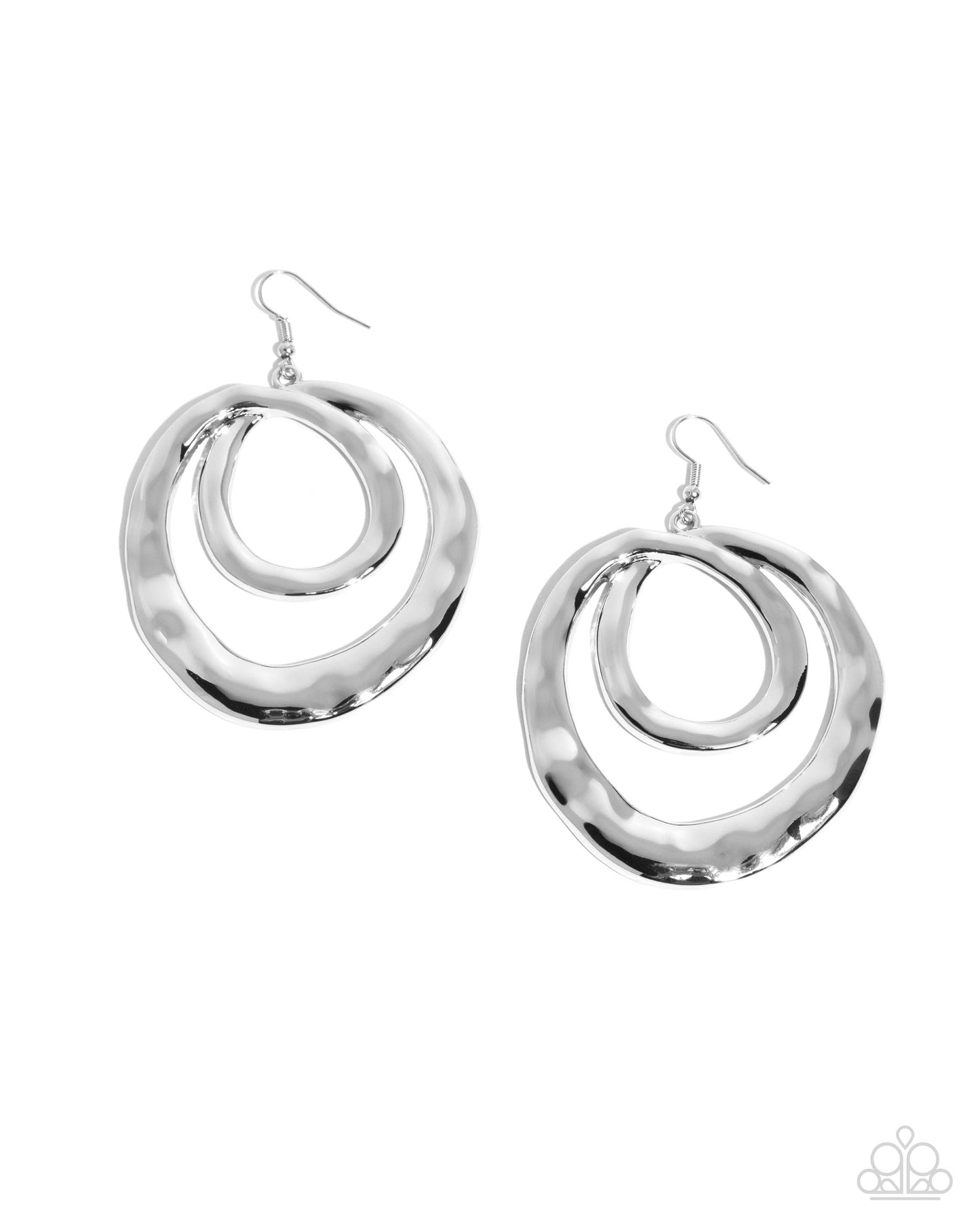 Paparazzi - Subtle Swirls - Silver Earrings  #2477