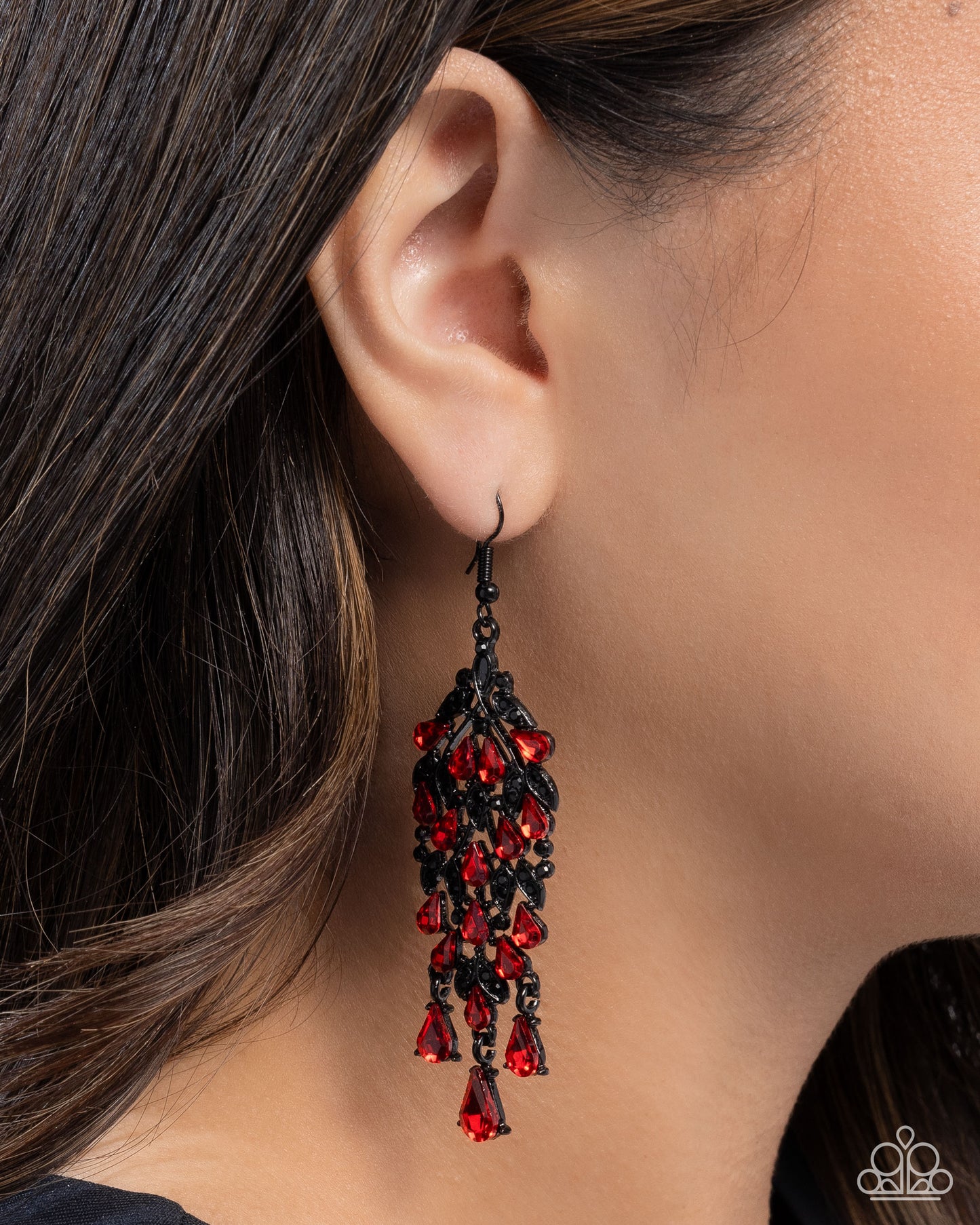Paparazzi - Fringe Film - Red Earrings  #2455