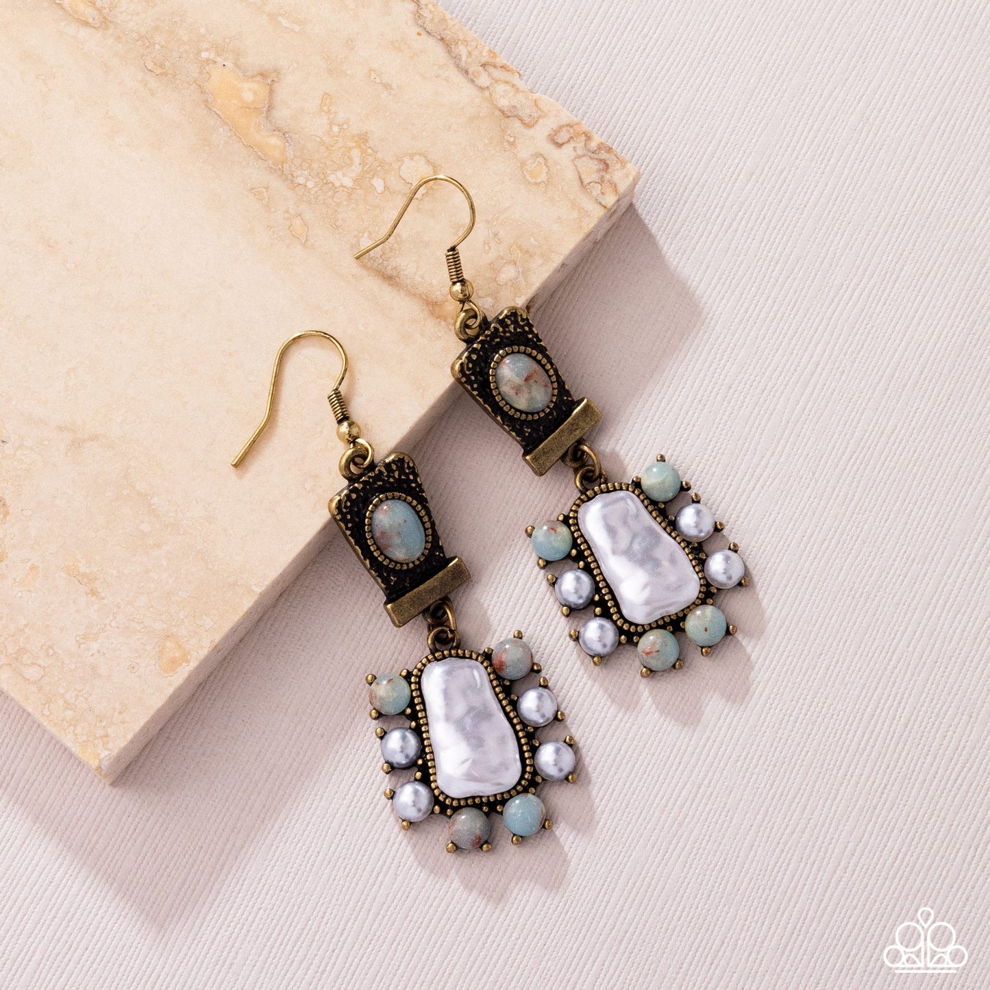 Paparazzi - Synthetic Serenity - Brass Earrings #2451