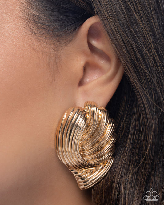 Paparazzi - Carnivale Confidence - Gold Earrings  #2038