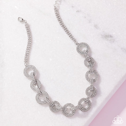 Paparazzi - Elegant Embrace - White Necklace #N516