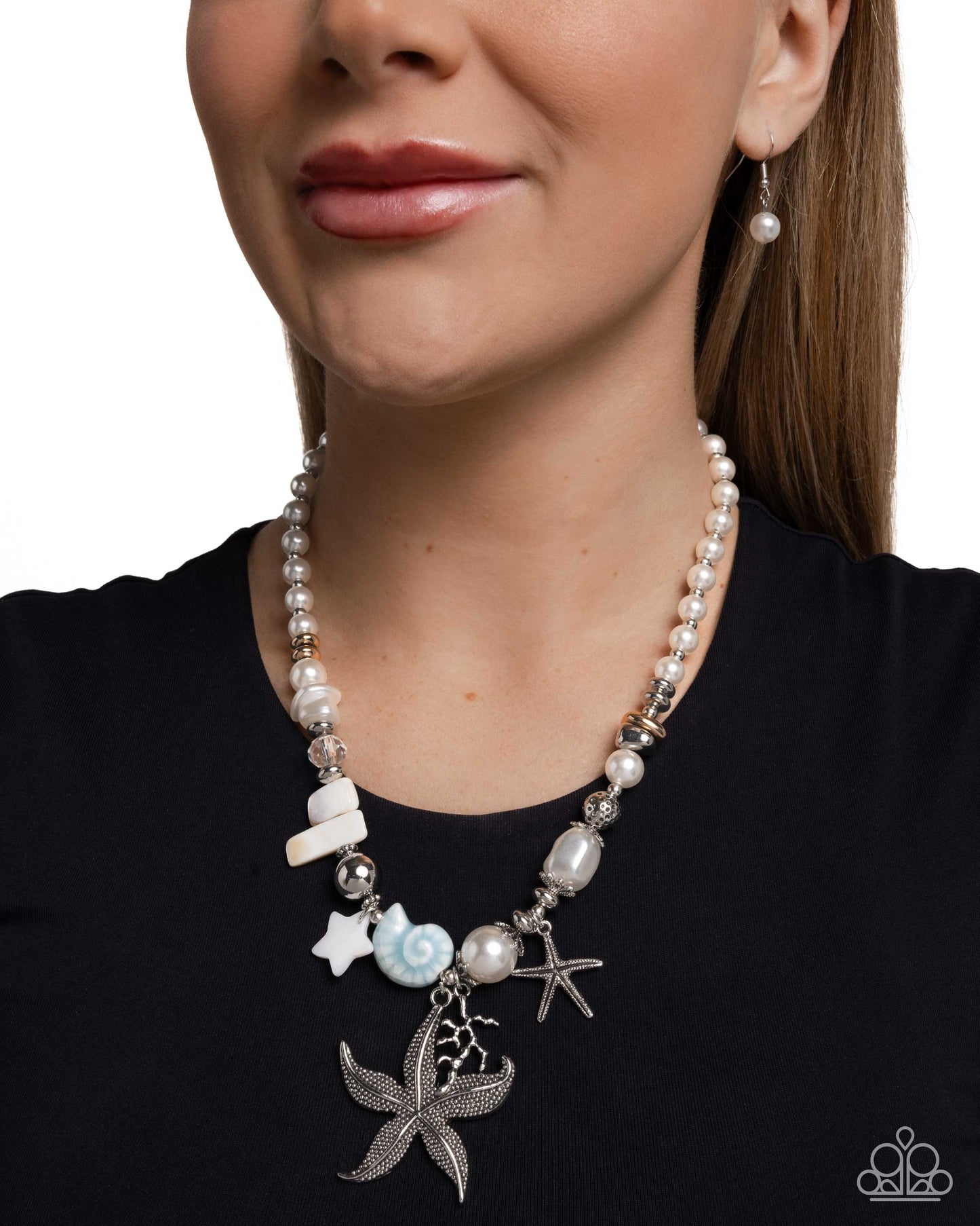 Paparazzi - Coastal Cameo - Blue Necklaces  #N528