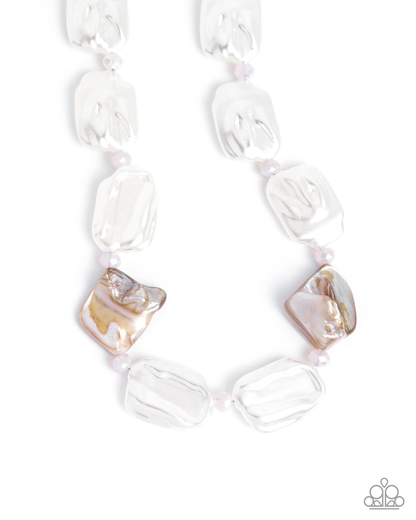 Paparazzi - Crimped Collage - White Necklaces #N511