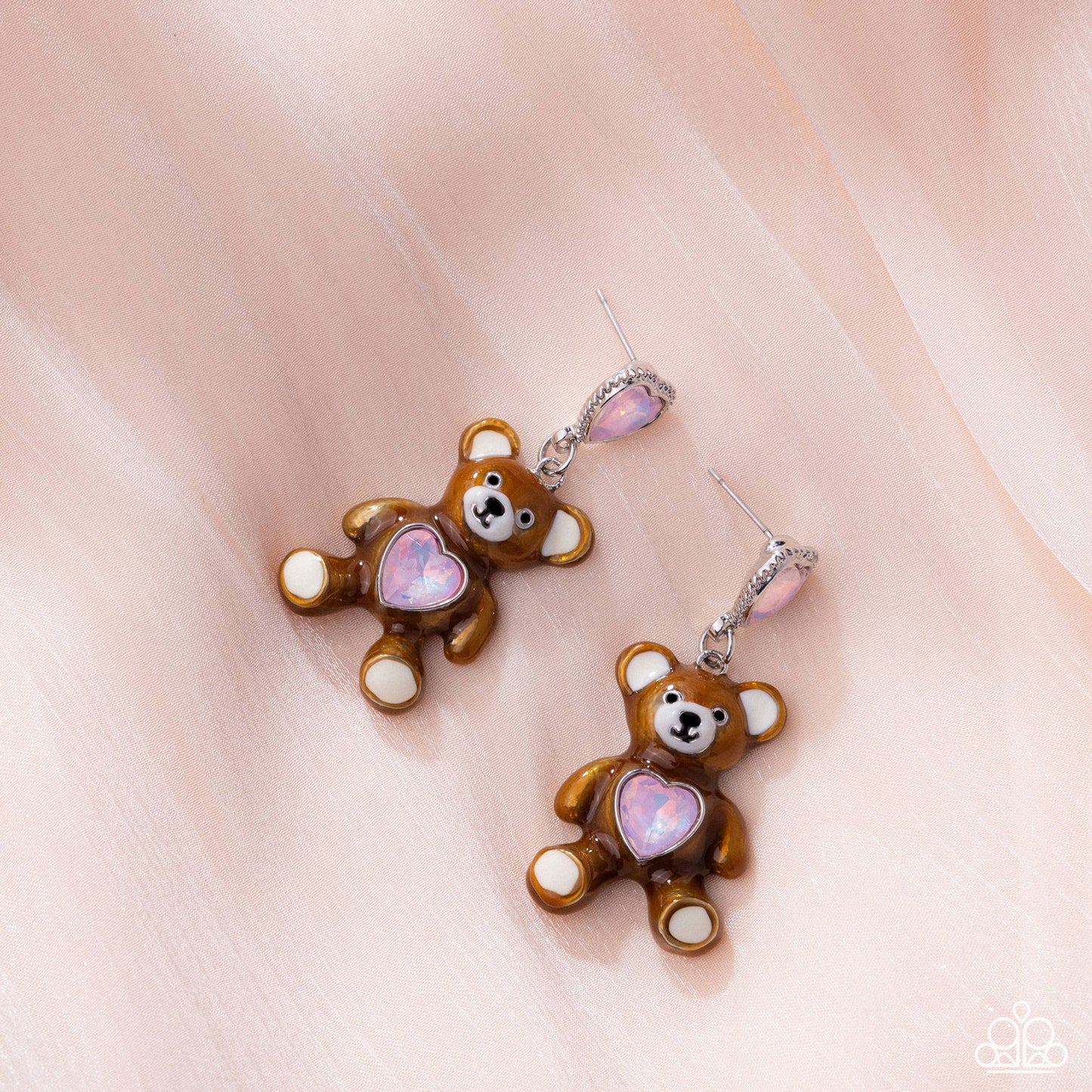 Paparazzi - Traditional Teddy - Pink Earrings #2228