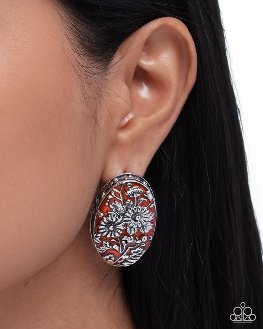 Paparazzi - Portrait of Perfection - Orange Earrings #2489