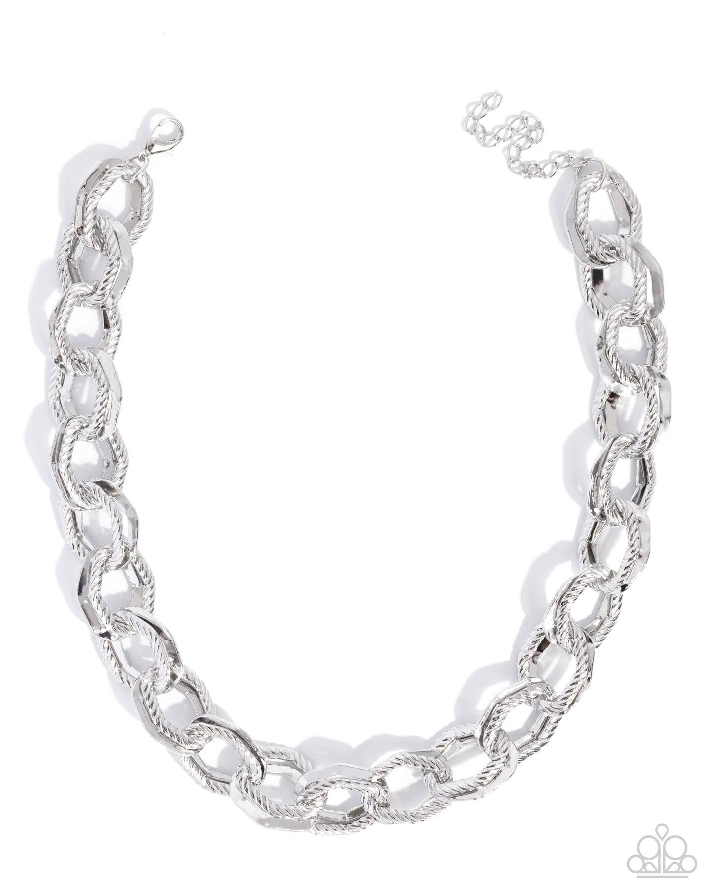 Paparazzi - Play on Texture - Silver Necklaces #0454