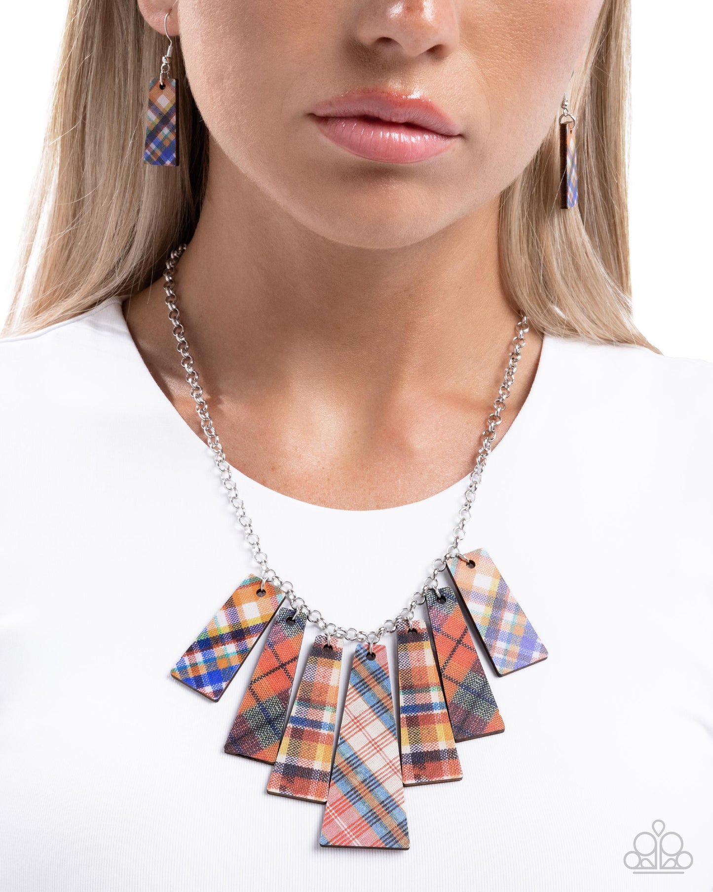 Paparazzi - Pleasing Plaid - Red Necklaces  #0137