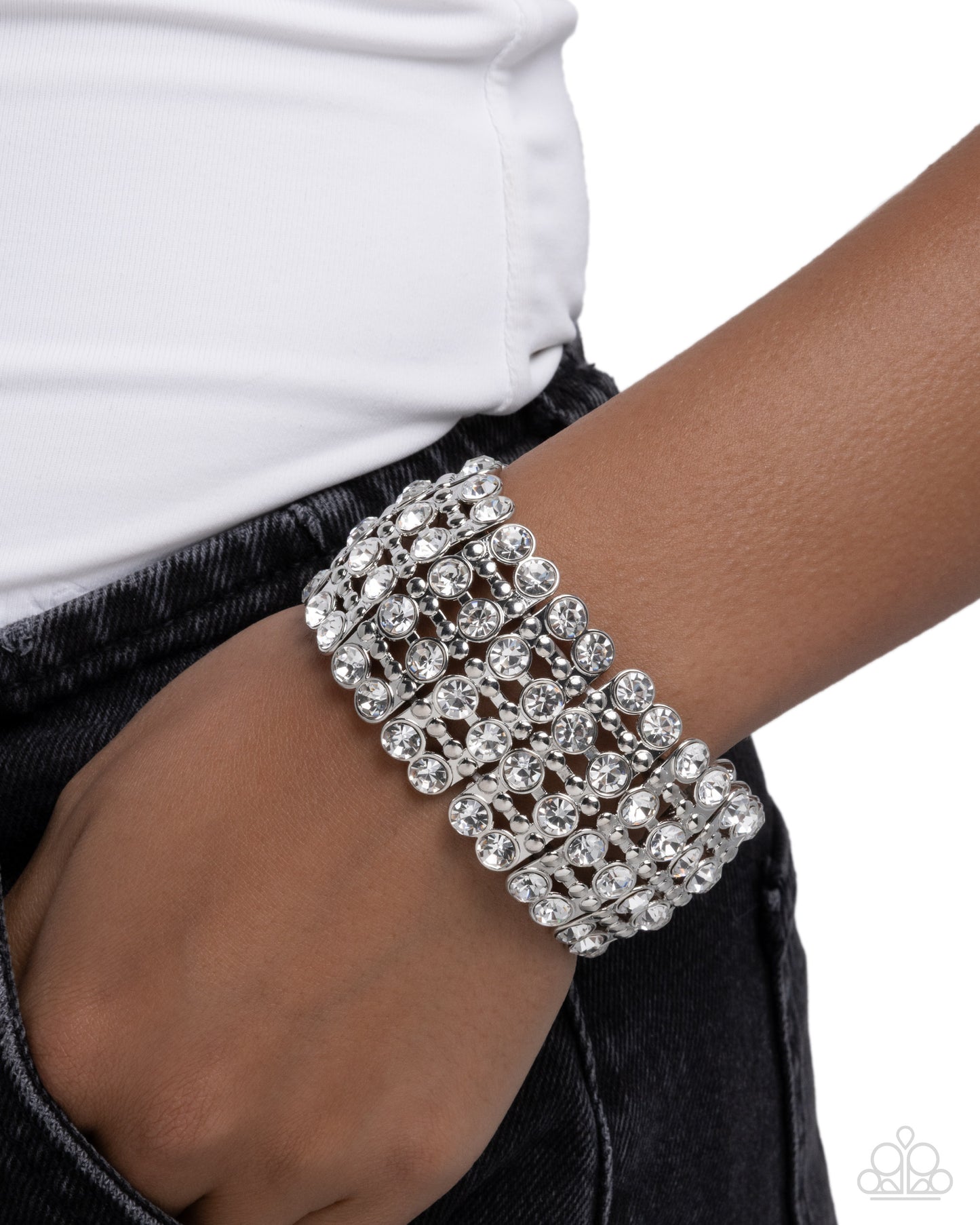 Paparazzi - Exuberant Elegance - White Bracelets  #1228