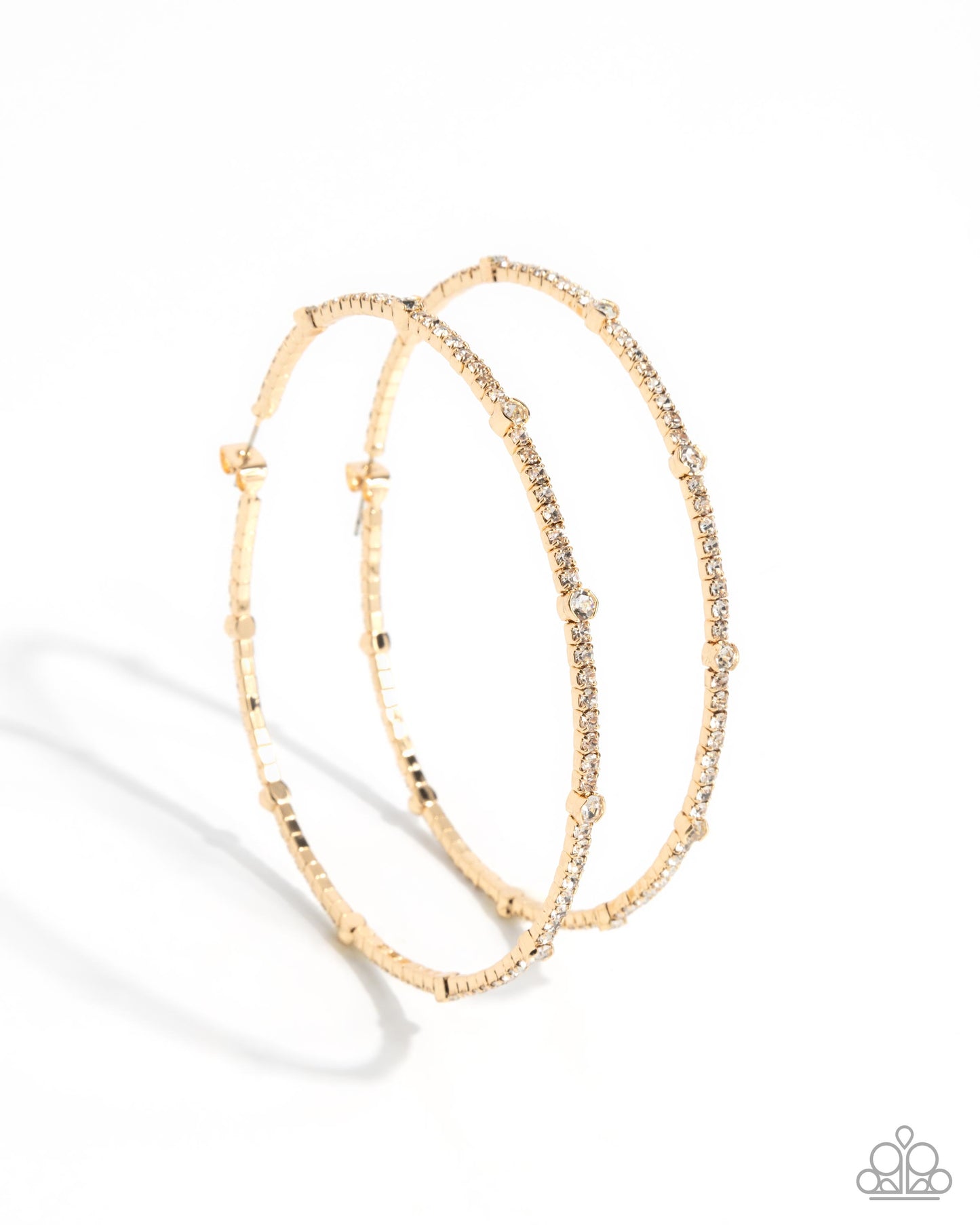 Paparazzi - Sensational Squares - Gold Hoop Earrings 2277