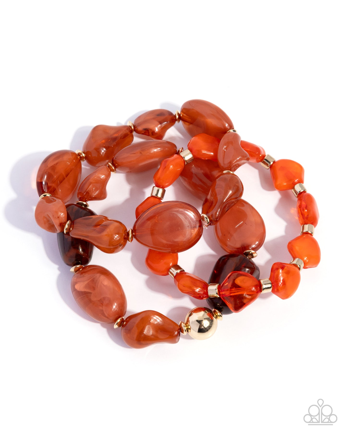 Paparazzi - Soothing Stack - Orange Bracelet #1246