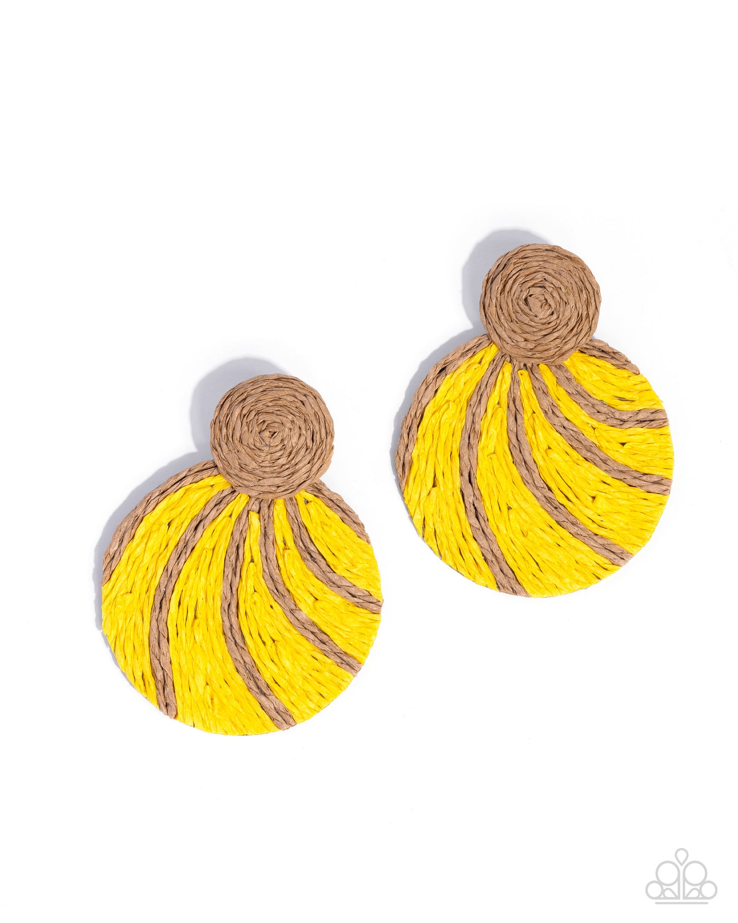 Paparazzi - Woven Waltz - Yellow Earrings  #2470