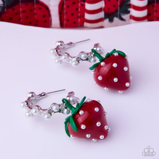 Paparazzi - Strawberry Picnic - Red Earrings #0700