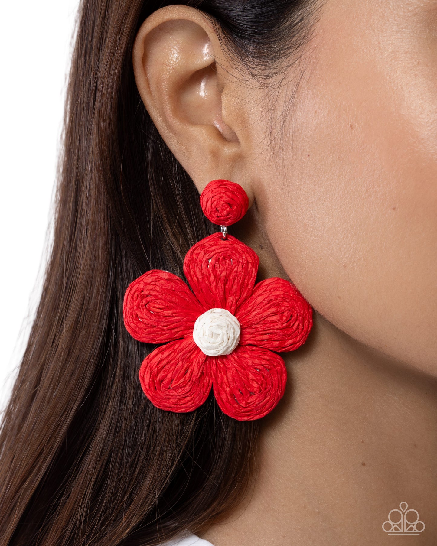 Paparazzi - Double Daisies - Red Earrings #0723