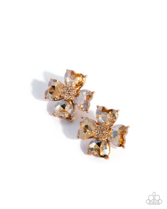 Paparazzi - Shimmery Scale - Gold Earrings #1869